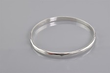 Sterling Silver 4.5mm Solid Hammered Textured Stackable Bangle Bracelet 12g 7.5"