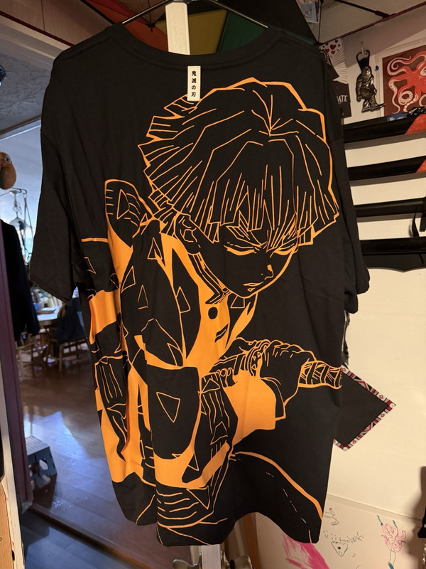 Demon Slayer Anime Graphic Logo T-Shirt Black Crew Neck Short Sleeve 2XL
