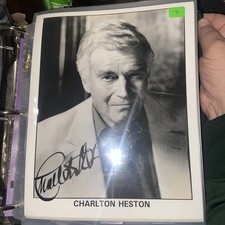 Charlton Heston Genuine Signed 10x8 H&M Photo Autograph - 10 Commandments