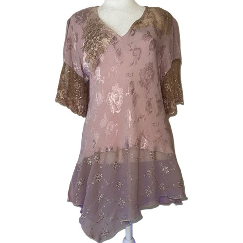 Spencer Alexis Purple Mixed Media Lace Medium Y2K Fairy Romance Whimsical Boho