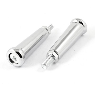 2 PCS Silver Tone 10mm Metal Thread Revolving Grip for Milling Machine