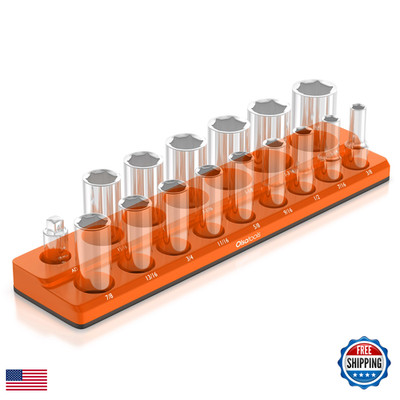 Olsa Tools Magnetic Socket Organizer - 1/2-Inch Drive Sae Socket Holder Strong