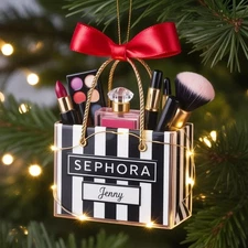 Personalized Gifts For Makeup Lovers Ornament, Custom Beauty Brush Tree Decor