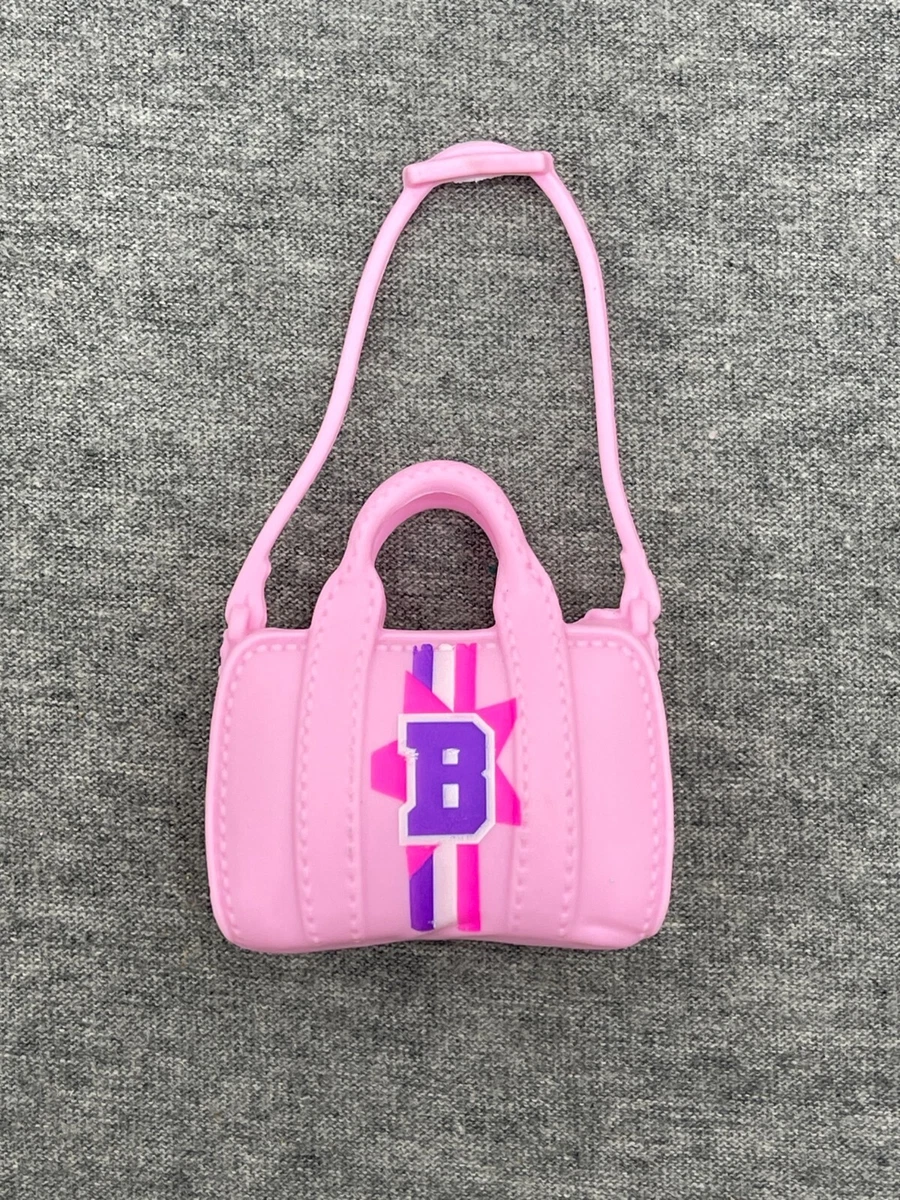 Barbie Pink Purse Doll Gym Bag Purple White Stripes Shoulder Handbag GGT72