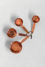 New Set of 4 Metal Measuring Cups Copper Finish Farmhouse Boho