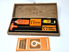 Vintage Hoppe's #9 Cleaning Kit Wood Box Hunting Gun PARTIAL (missing steel rod)