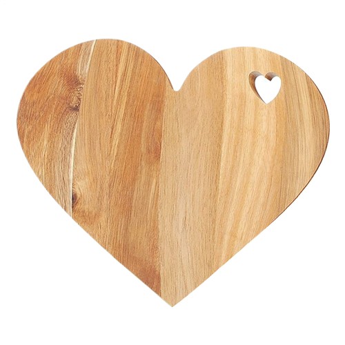 Heart Shaped Cutting Board Valentine's Day Charcuterie Wooden Bread Tray - Picture 6 of 12