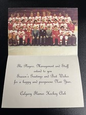 1980-81 NHL CALGARY FLAMES INAUGURAL SEASON CHRISTMAS CARD 1st YEAR TEAM PHOTO