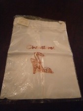 Sibona Hand Embroidered White Cotton Drawstring Shoe Bags Covers NWT Set of 2