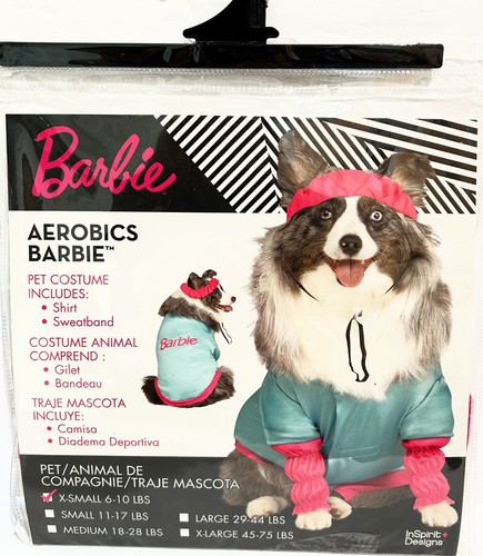 Barbie Aerobica Pet Cane Halloween Costume Outfit Cosplay X-Small 6-10 libbre - NUOVO - Foto 5 di 5
