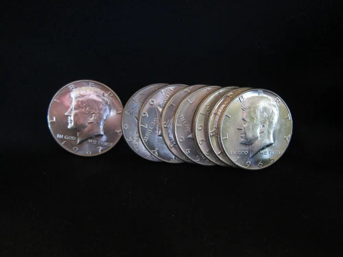 8 Coin Lot Of 40% Silver $4 Face Value AU+ & SMS Kennedy Half Dollars
