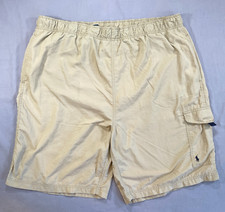 VTG Polo Ralph Lauren Swim Shorts Trunks Swim Mens 2XL Beige Sport Navy Pony