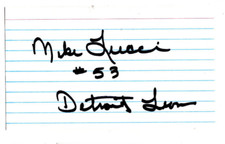 Mike Lucci Signed Index Card / Autographed NFL Football Detroit Lions