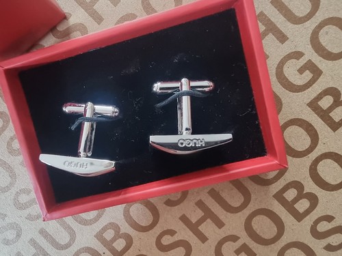 Neu Hugo Boss Herren Silber Smart Smoking Abschlussball Hochzeit Anzug Hemd Manschettenknöpfe Manschettenknöpfe - Bild 21 von 24
