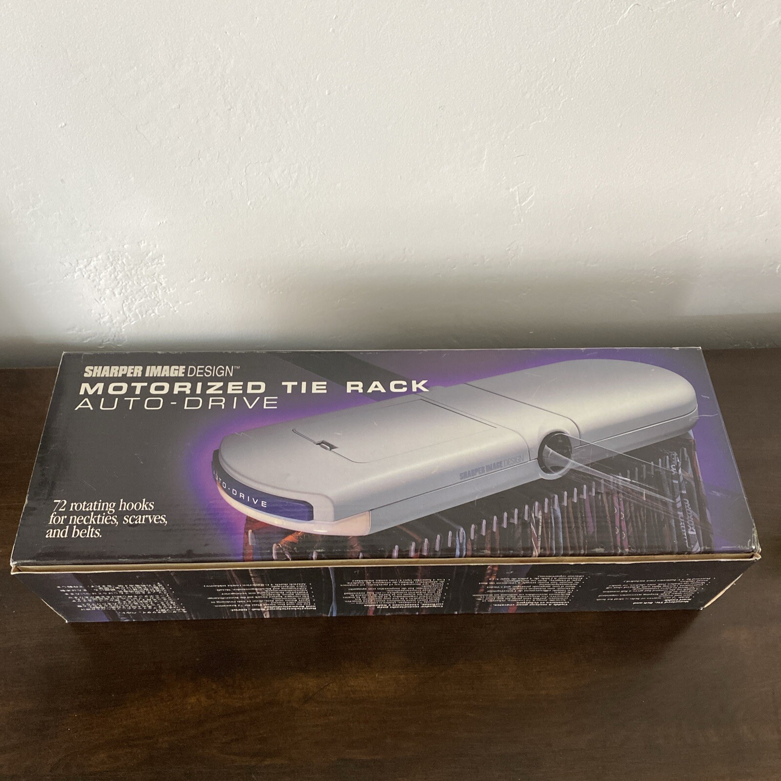 Sharper Image Motorized Tie Rack Rotating 72 Hook Tie, Scarf, Belt NIB