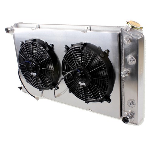 For 1983-1990 87 89 Chevy Caprice C30 3Row Aluminum Radiator+Electric Fan+Shroud - Picture 9 of 14