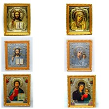 Ikone Jesus und Gottesmutter икона Иисус и Богородица освящены 20,5x17,5x1,7 cm