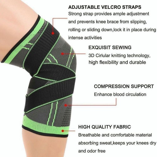 3D Knee Leg Brace Support Compression Sleeve Breathable Sports Jogging Running - Picture 5 of 24