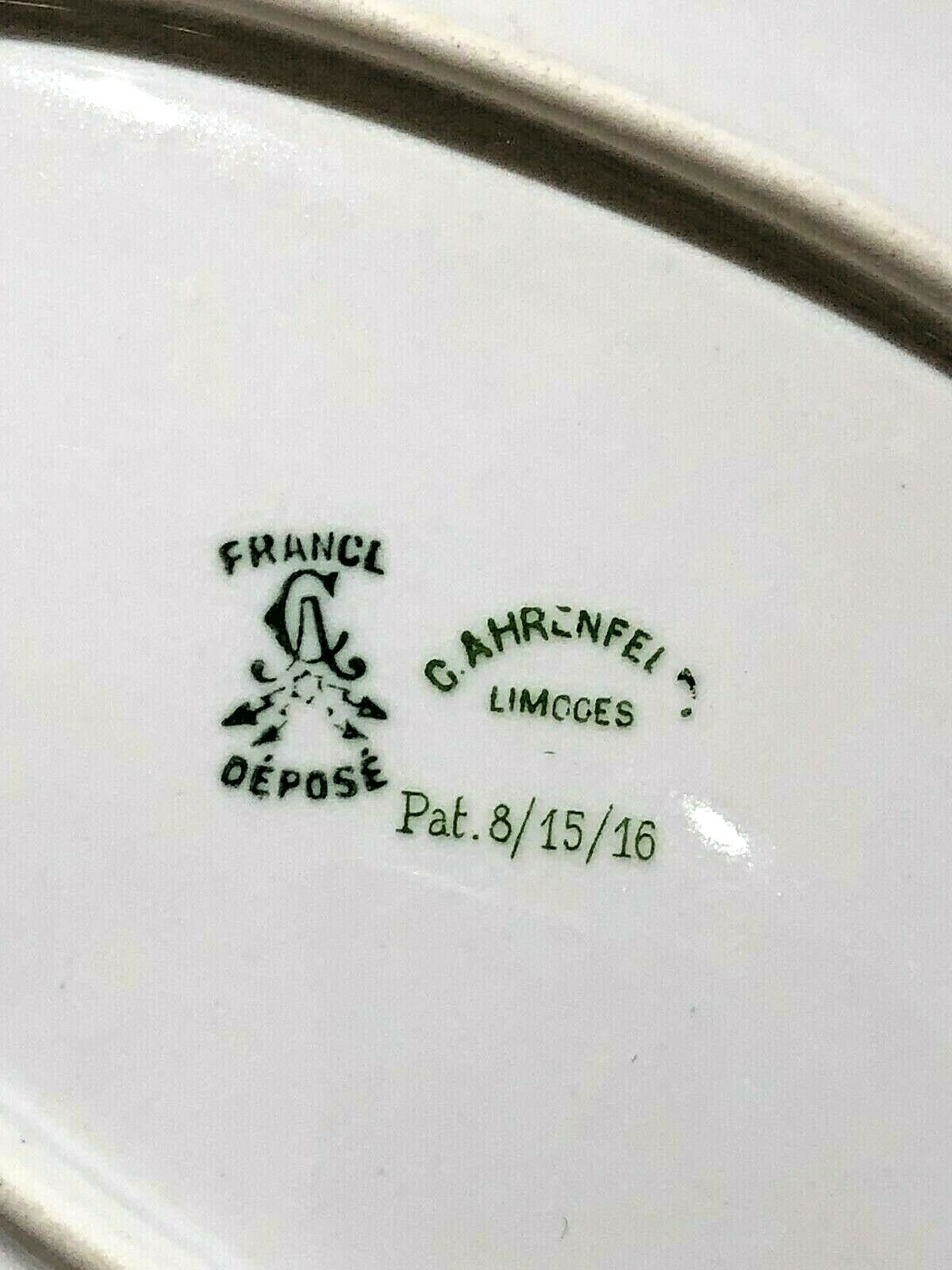 C.Ahrenfeldt Limoges France Depose Platter 12" Pat. 8/15/16 eBay