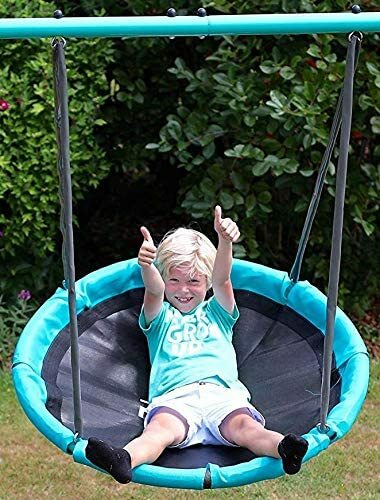 2 Person UFO Swing Set Kids Toddlers Outdoor Yard Fun Play Sturdy Safe Equipment