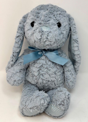 Fluffy Blue Textured Bunny Rabbit Stuffed Plush Animal 16'' 2020 Inter-American