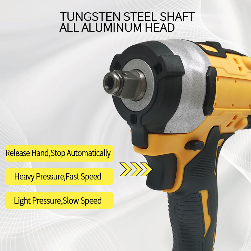 Cordless Brushless Impact Wrench 1/2'' Rattle Gun For Dewalt 18V