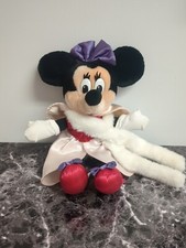 Disney Parks Exclusive Princess Minnie Mouse Purple Red Satin 1980's Plush 13"
