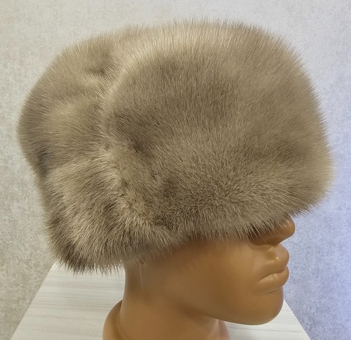 Vintage Soviet Mink Hat Ushanka Warm Winter Gray Hat USSR size 56 #32 - Picture 13 of 24