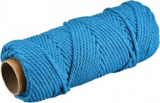 Cotton Rope Twine String Twisted Cord, Light Blue 50m 54 Yard
