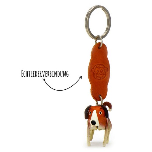 Llavero Cuero Beagle Animal Figura - Mujeres Niños Niñas - Imagen 3 de 8