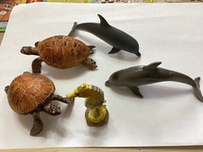Schleich Sea Turtles, small dolphins + sea horse