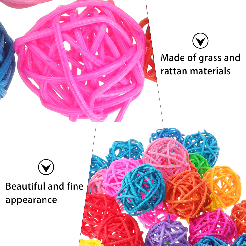 50PCS Rattan Balls Bird Toy Set Parakeet DIY Chewing Toys Pet Supplies
