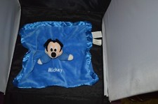disney baby mickey mouse soft plush blanket satin trim 13 x 13 Box B7