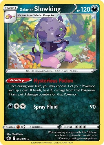 galarian slowking pokemon card 2021 Sword & Shield Chilling Reign #179 V Chilling Reign-FA Galarian Slowking V - 099/198