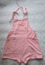 Remie Girl Lt. Pink Bib Overall Romper Size 6 Cotton Spandex