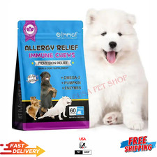 Dog Allergy Itch Relief  Immune Chews for Dogs with Omega 3 Itchy Skin 60 Pcs