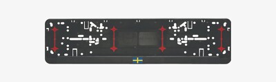2x European License Number Plate Frame Holder Surround Wurth with flag of Sweden
