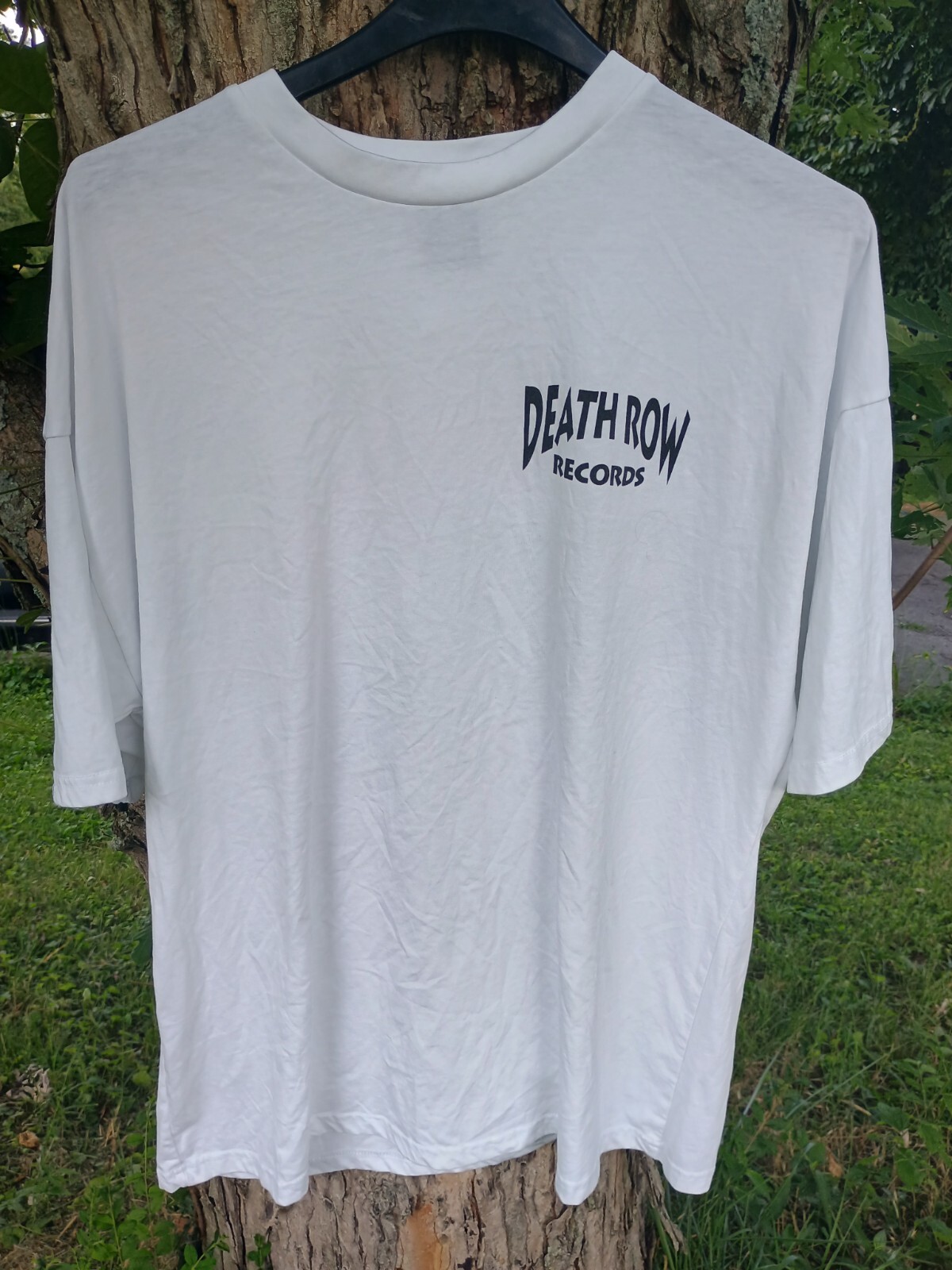 FILA T shirt bianca Death Row Records Mirror Doberman stampa grafica XL