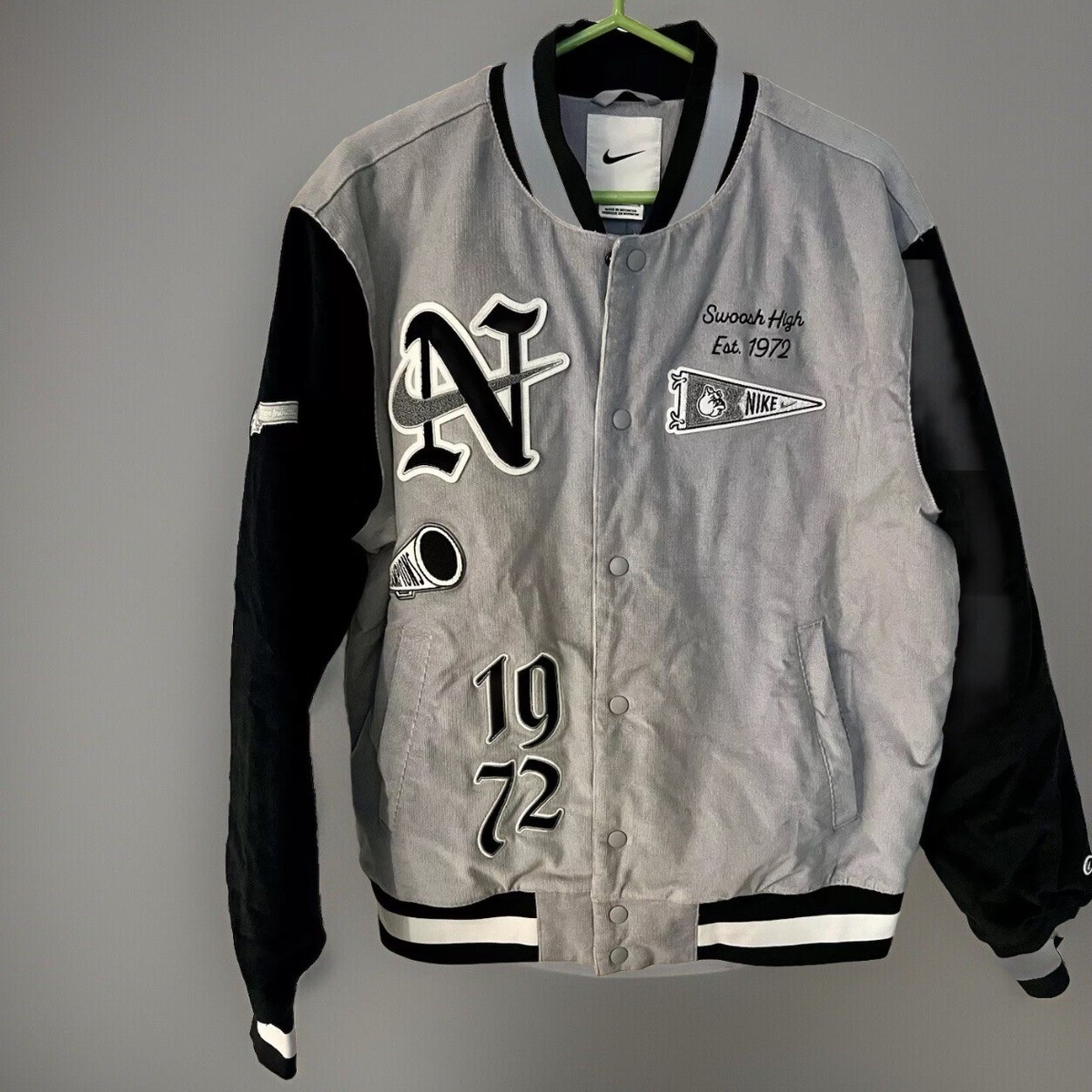 Nike Corduroy Varsity Bomber Jacket 1972 Swoosh Letterman