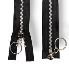 2wege Metall Reißverschluss Schwarz Silber Robust Mantel Jacke,Teilbar bis 85cm