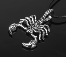 Men's Stainless Steel Scorpion Necklace Pendant Scorpio Zodiac Punk Goth Jewelry
