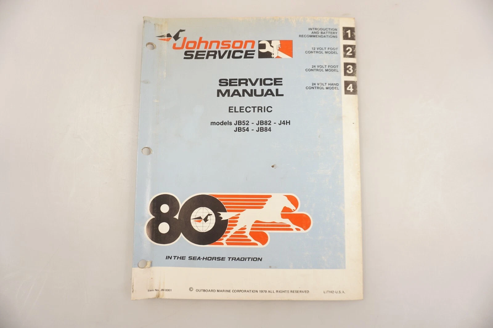 1980 OEM Johnson Electric Outboards Service Shop Manual JM-8001