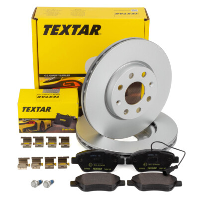 TEXTAR Bremsscheiben Ø 257mm Beläge Wako für FIAT PUNTO 199 0.9-1.4 1.3 D vorne
