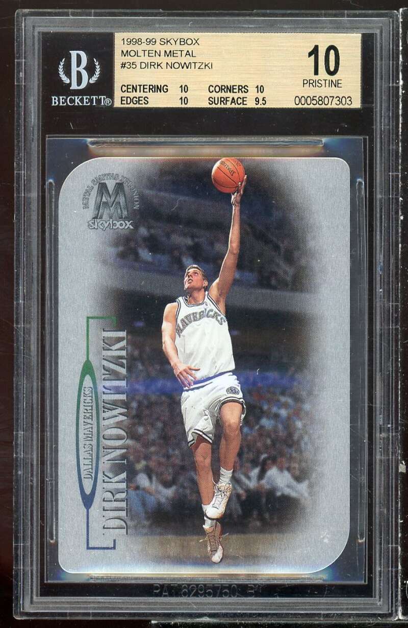 Dirk Nowitzki Rookie 1998-99 SkyBox Molten Metal Xplosion #35 (PRISTINE) BGS 10
