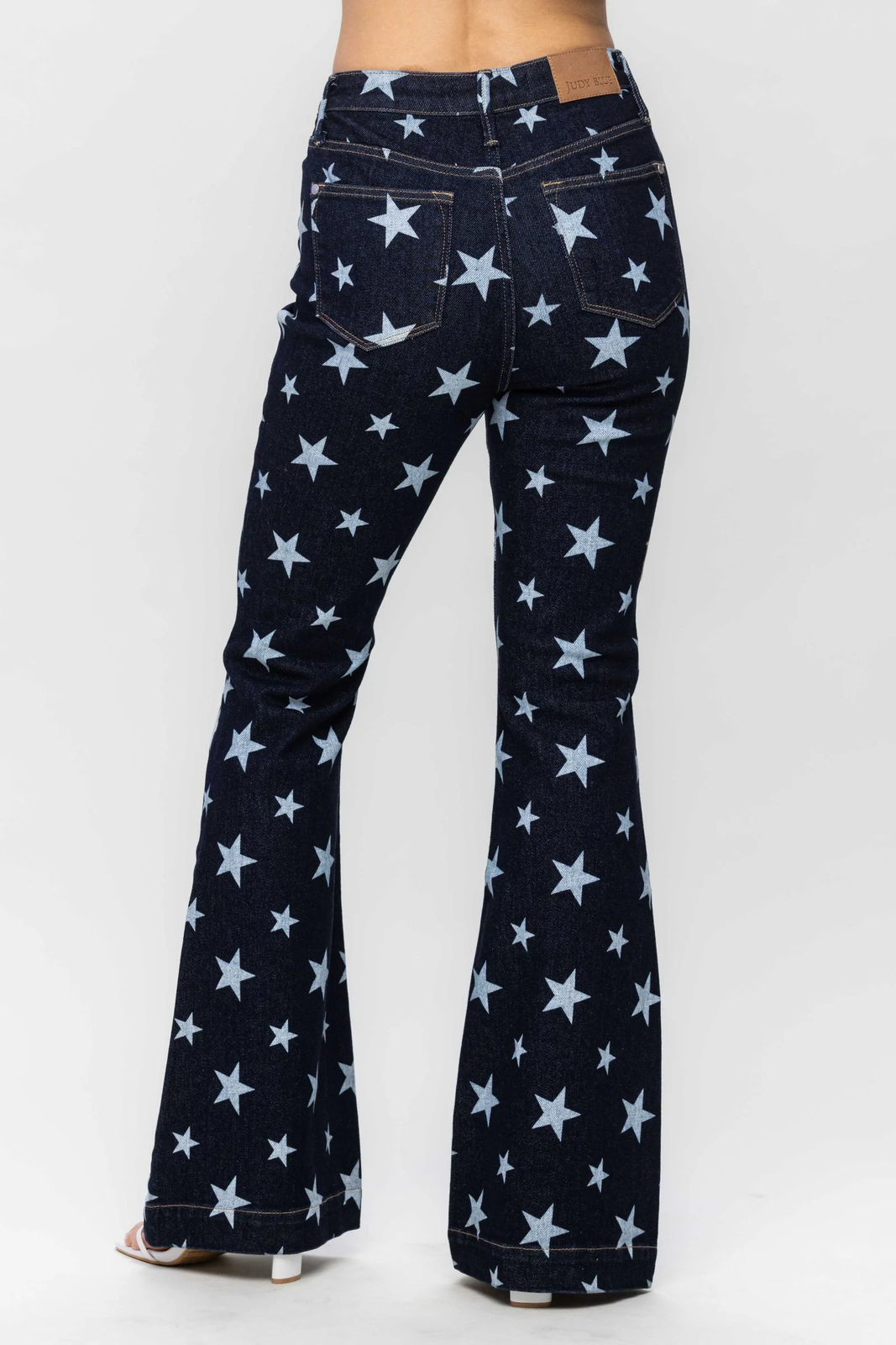 Judy Blue High Waist All Over Star Print Rinse Wash Flare Denim Jeans ...