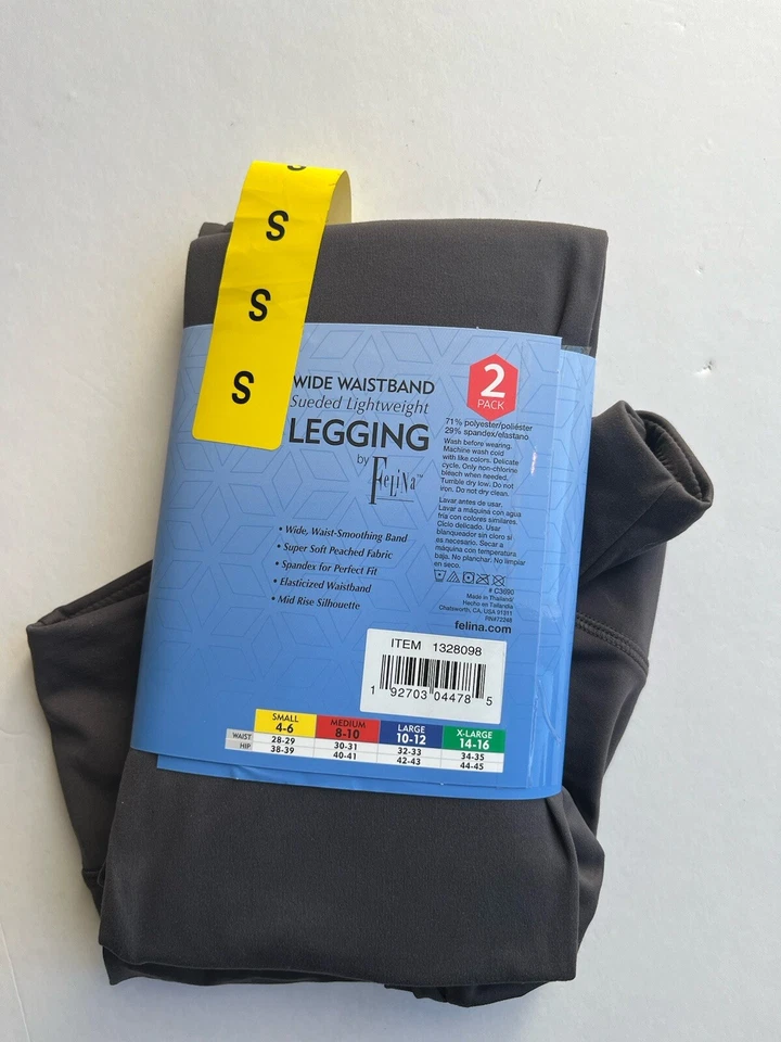 Nuevo Paquete de 2 Cinturas Anchas Grises Felina Gamuza Ligeras Tan Suave Talla Pequeña Foto 2 de 3