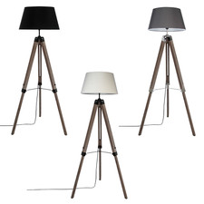 Stehlampe Standlampe Stehleuchte Standleuchte Bodenlampe Holzstativ Lampe ✅145cm