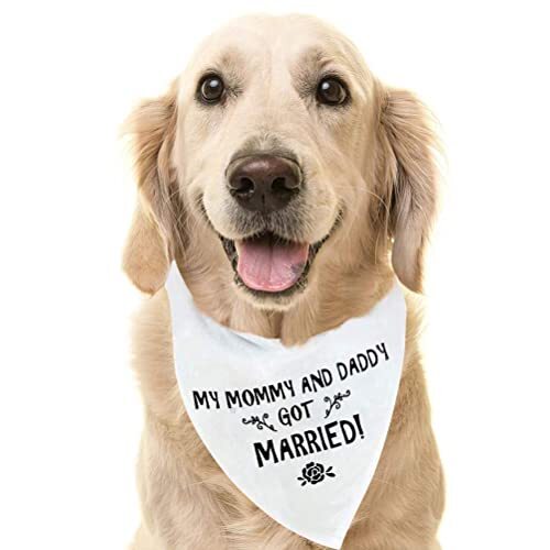 Engagement Gift Wedding Dog Bandana - Triangle Bibs Scarf Pet Accessories, - Picture 1 of 7