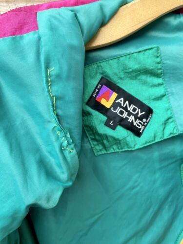 Vintage Andy Johns 90s Nylon Colorblock Jacket Anorak Sz L Pink Teal Purple - Picture 14 of 14