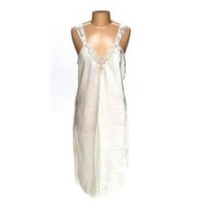 NEW CINEMA ETOILE L IVORY SATIN PEARLS SEQUINS LACE LONG NIGHTGOWN POLY BRIDAL